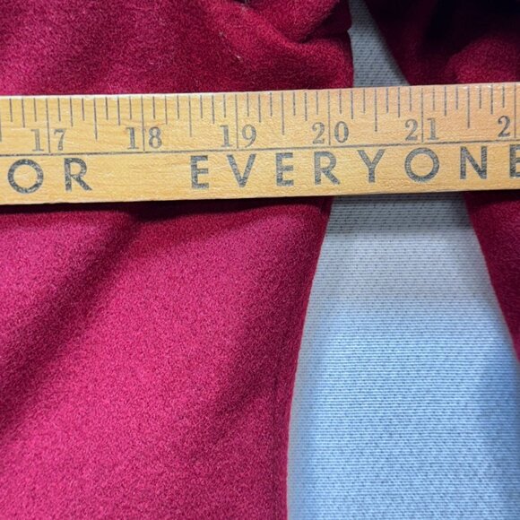 Calvin Klein Women's Wool Hooded Coat Medium Red Burgundy Full Zip Snap - Picture 8 of 13